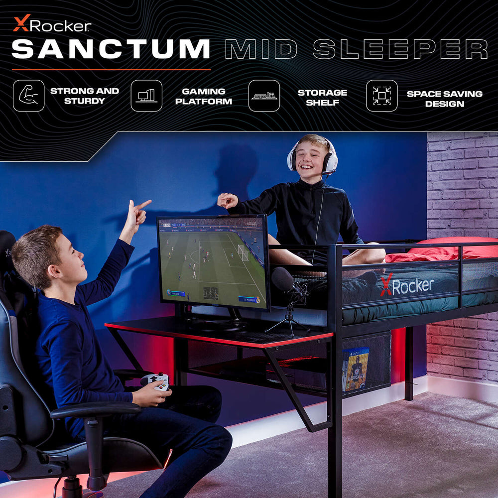 Sanctum Gaming Etagenbett mit Schreibtisch - X Rocker EU