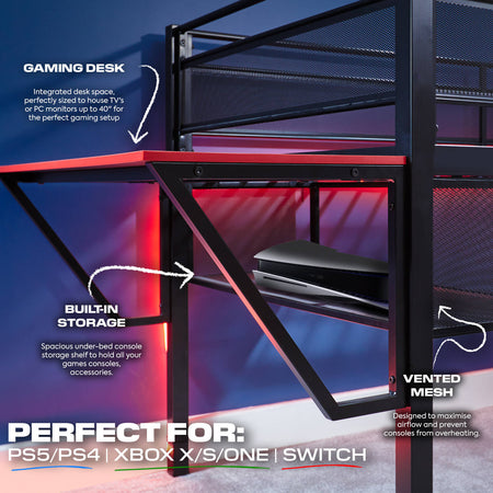 Sanctum Gaming Etagenbett mit Schreibtisch - X Rocker EU
