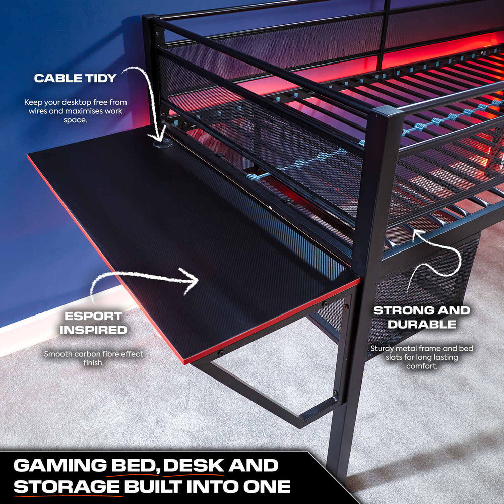 Sanctum Gaming Etagenbett mit Schreibtisch - X Rocker EU