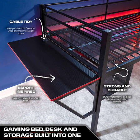 Sanctum Gaming Etagenbett mit Schreibtisch - X Rocker EU
