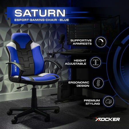 Saturn Gaming Bürostuhl für Teenager - Blau - X Rocker EU