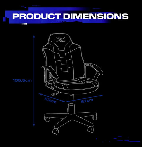 Saturn Gaming Bürostuhl für Teenager - Blau - X Rocker EU