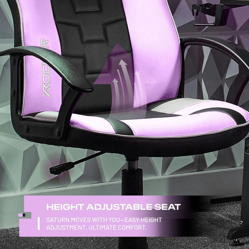 Saturn Gaming Bürostuhl für Teenager - Pink/Hellblau - X Rocker EU
