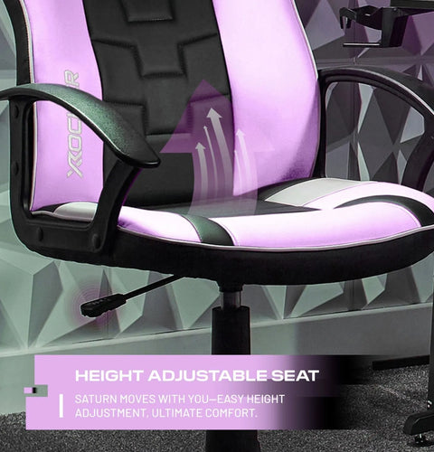 Saturn Gaming Bürostuhl für Teenager - Pink/Hellblau - X Rocker EU