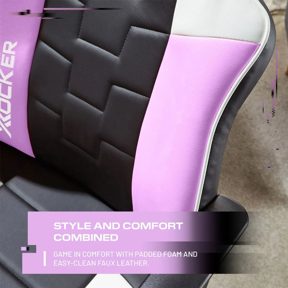 Saturn Gaming Bürostuhl für Teenager - Pink/Hellblau - X Rocker EU