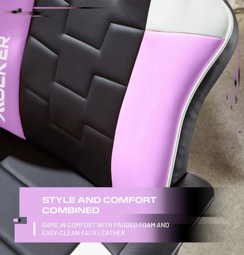 Saturn Gaming Bürostuhl für Teenager - Pink/Hellblau - X Rocker EU