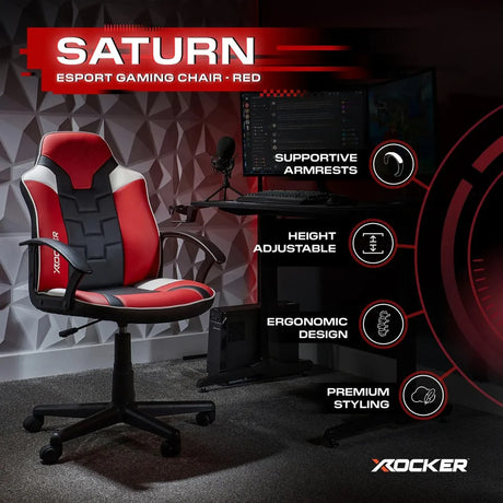 Saturn Gaming Bürostuhl für Teenager - Rot