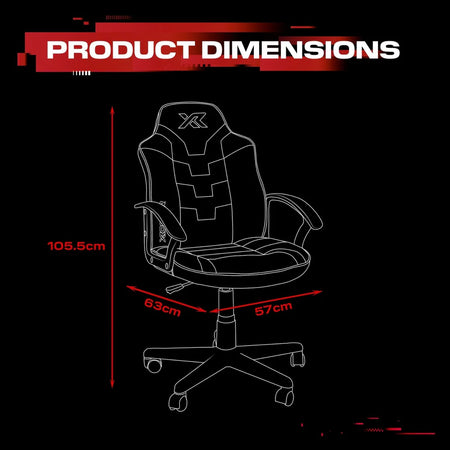 Saturn Gaming Bürostuhl für Teenager - Rot