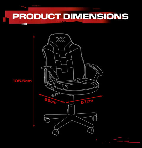 Saturn Gaming Bürostuhl für Teenager - Rot