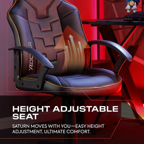 Saturn Gaming Bürostuhl für Teenager - Schwarz / Gold