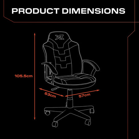 Saturn Gaming Bürostuhl für Teenager - Schwarz / Gold