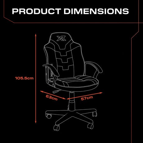 Saturn Gaming Bürostuhl für Teenager - Schwarz / Gold