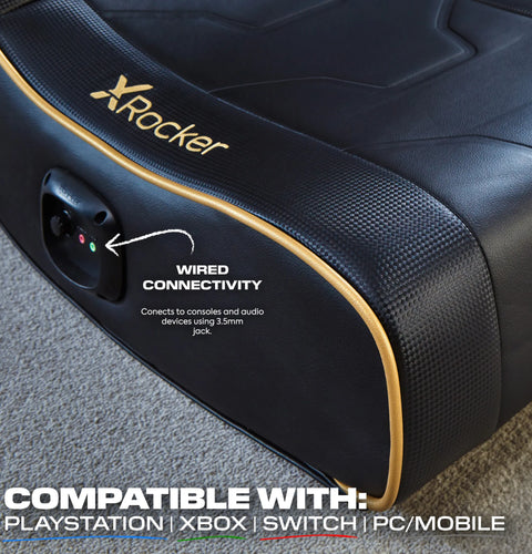 Shadow 2.0 Audio Floor Rocker Gaming Stuhl für Kinder - Schwarz / Gold