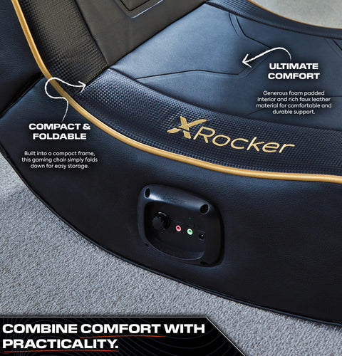 Shadow 2.0 Audio Floor Rocker Gaming Stuhl für Kinder - Schwarz / Gold