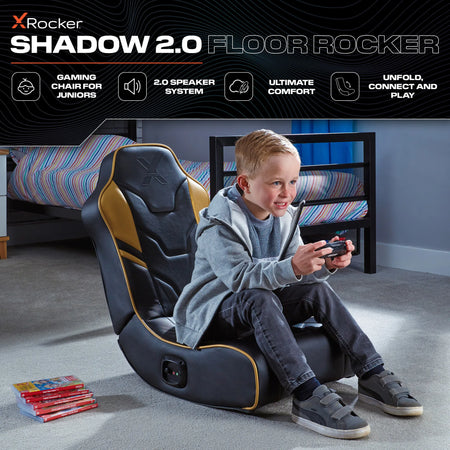 Shadow 2.0 Audio Floor Rocker Gaming Stuhl für Kinder - Schwarz / Gold