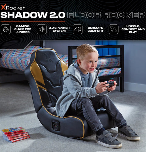 Shadow 2.0 Audio Floor Rocker Gaming Stuhl für Kinder - Schwarz / Gold