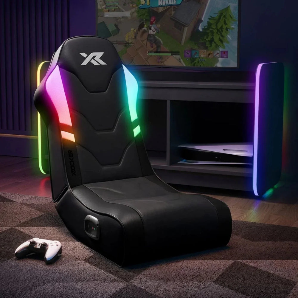 Shadow RGB 2.0 Audio Floor Rocker LED Gaming Stuhl mit App-Steuerung – Schwarz