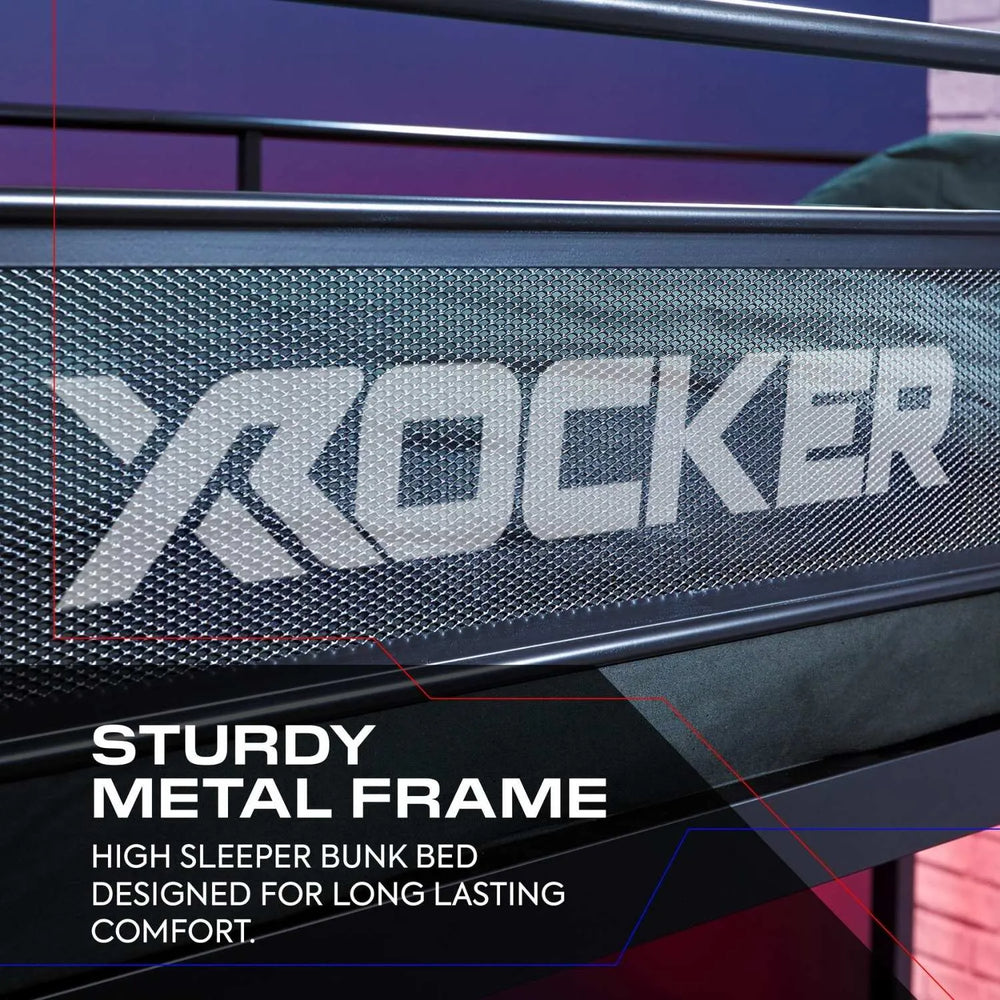 Stronghold Gaming Hochbett – Etagenbett mit Futon Schlafsofa - X Rocker EU