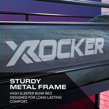 Stronghold Gaming Hochbett – Etagenbett mit Futon Schlafsofa - X Rocker EU