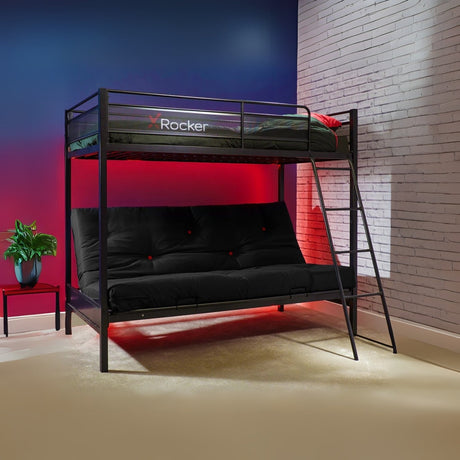 Stronghold Gaming Hochbett  – Etagenbett mit Futon Schlafsofa