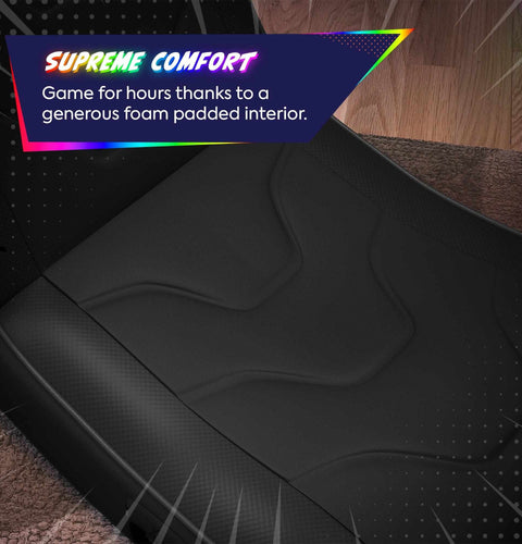 Shadow RGB 2.0 Audio Floor Rocker LED Gaming Stuhl mit App-Steuerung – Schwarz