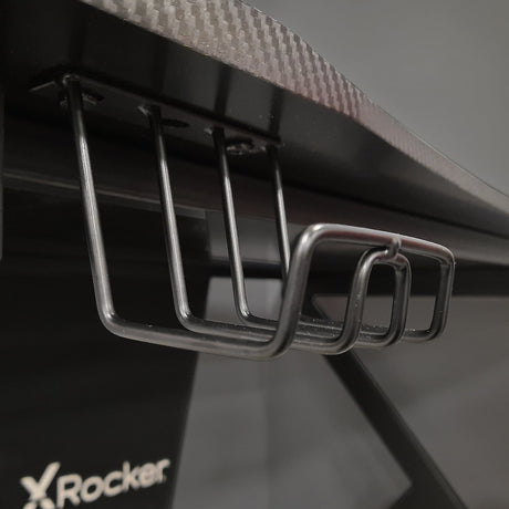 Ocelot Aluminium Carbon Gaming Tisch mit Stickern in Rot & Blau - X Rocker EU