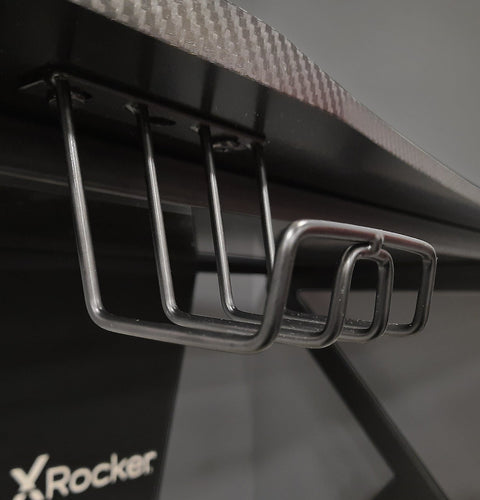 Ocelot Aluminium Carbon Gaming Tisch mit Stickern in Rot & Blau - X Rocker EU