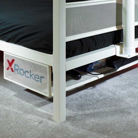 Basecamp Metall Gaming Bett mit TV-Halterung - Weiß - X Rocker EU