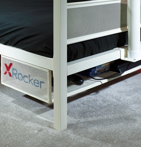 Basecamp Metall Gaming Bett mit TV-Halterung - Weiß - X Rocker EU