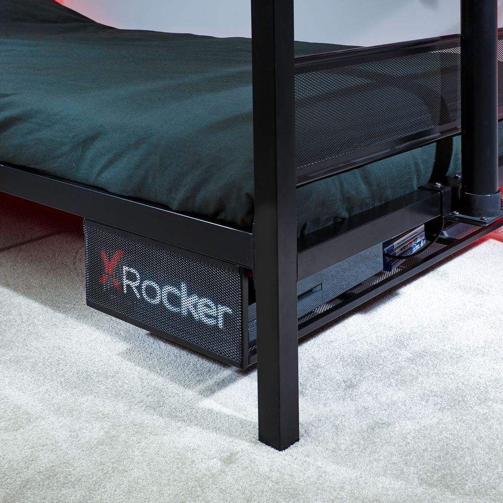 Basecamp Metall Gaming Bett mit TV-Halterung - Schwarz - X Rocker EU