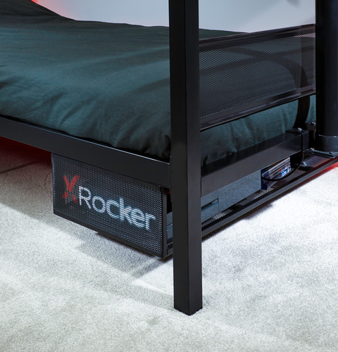 Basecamp Metall Gaming Bett mit TV-Halterung - Schwarz - X Rocker EU