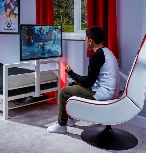 Basecamp Metall Gaming Bett mit TV-Halterung - Weiß - X Rocker EU