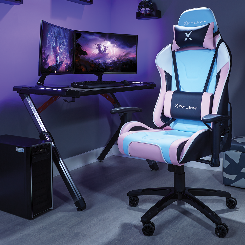 Agility eSports Gaming Bürostuhl - Pink/Hellblau