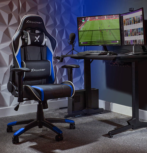 Agility Compact eSports Gaming Bürostuhl für Teenager - Blau - X Rocker EU