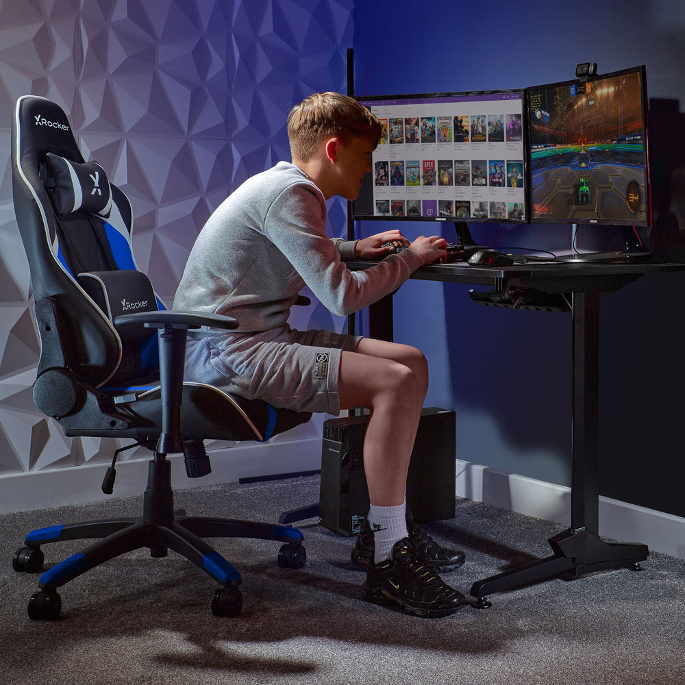 Agility Compact eSports Gaming Bürostuhl für Teenager - Blau - X Rocker EU