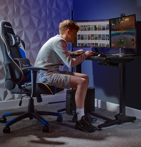 Agility Compact eSports Gaming Bürostuhl für Teenager - Blau - X Rocker EU