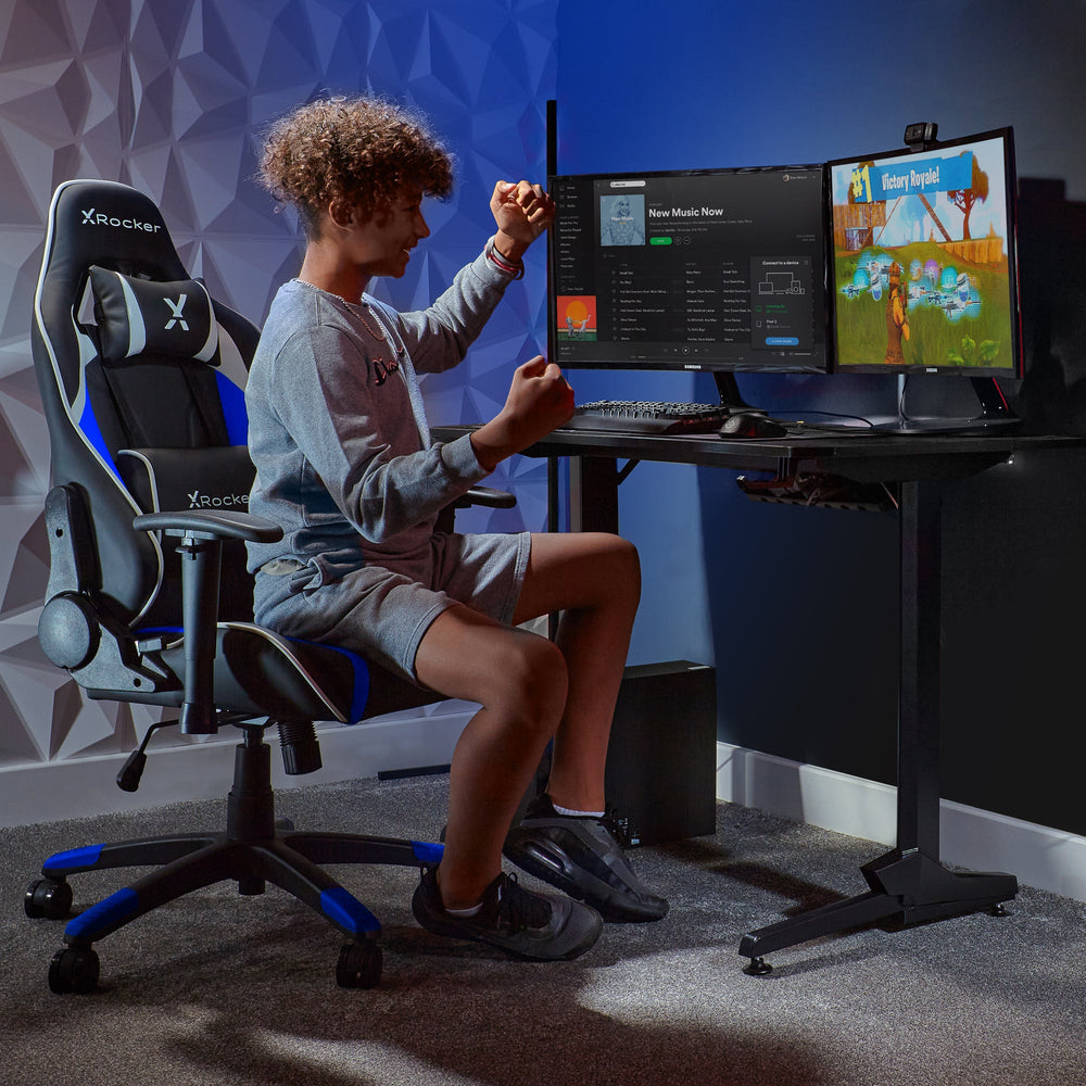 Agility Compact eSports Gaming Bürostuhl für Teenager - Blau - X Rocker EU