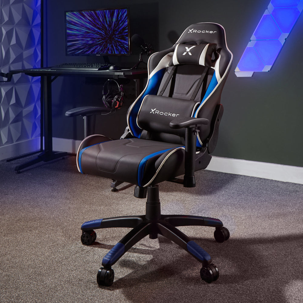 Agility Compact eSports Gaming Bürostuhl für Teenager - Blau - X Rocker EU