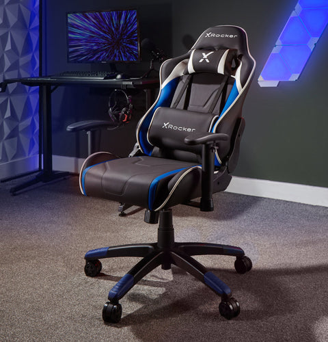 Agility Compact eSports Gaming Bürostuhl für Teenager - Blau - X Rocker EU