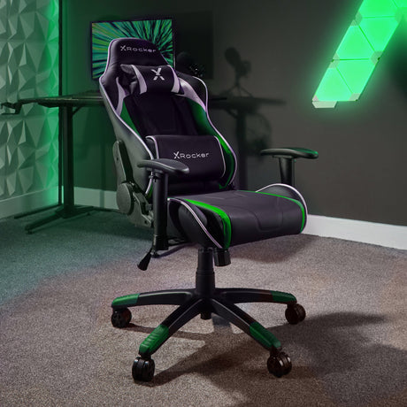 Agility Compact eSports Gaming Bürostuhl für Teenager - Grün - X Rocker EU