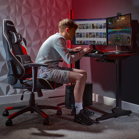 Agility Compact eSports Gaming Bürostuhl für Teenager - Rot - X Rocker EU