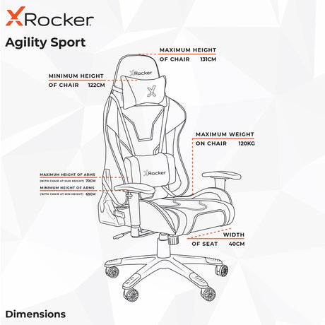 Agility eSports Gaming Bürostuhl - Rot - X Rocker EU
