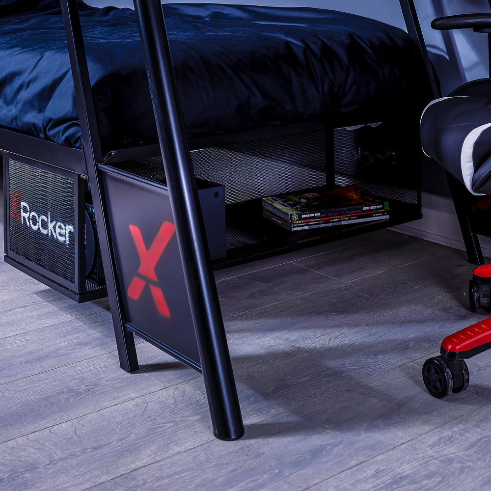 Armada 2-Personen Gaming Etagenbett mit Treppe & Schreibtisch - X Rocker EU