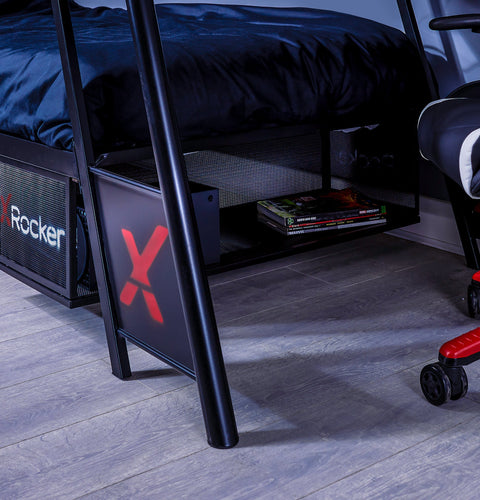 Armada 2-Personen Gaming Etagenbett mit Treppe & Schreibtisch - X Rocker EU