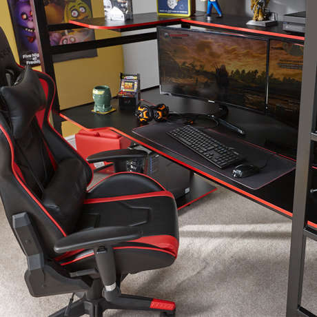 Battlebunk Gaming Hochbett mit XL-Schreibtisch - X Rocker EU