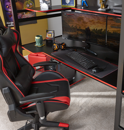 Battlebunk Gaming Hochbett mit XL-Schreibtisch - X Rocker EU
