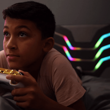 Cosmos RGB Ottoman Gaming Stauraumbett mit RGB-Beleuchtung für Kinder & Jugendliche - X Rocker EU