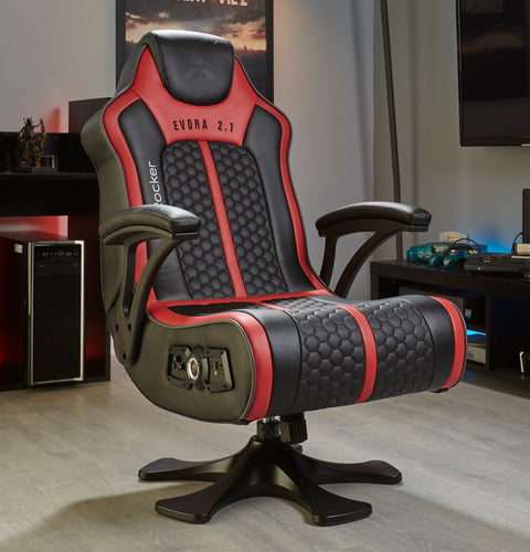 Evora 2.1 Gaming & Entertainment Sessel - Schwarz/Rot - X Rocker EU