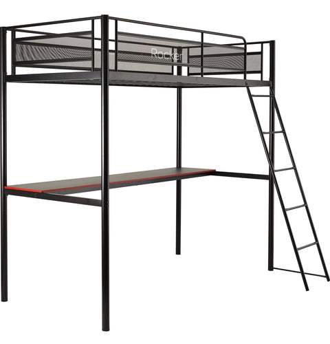 HQ Gaming Hochbett mit XL Schreibtisch & Leiter - X Rocker EU
