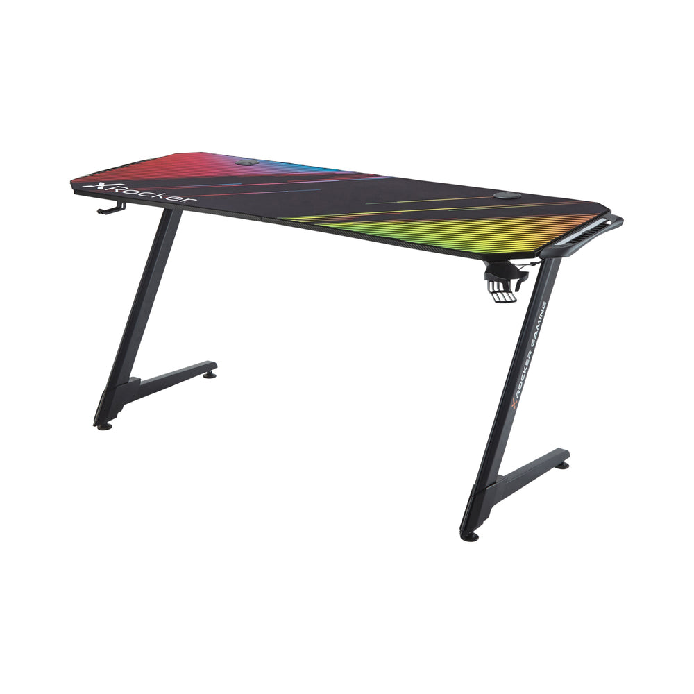 Jaguar Aluminium Carbon Gaming Tisch mit sound-reaktiver RGB-Beleuchtung
